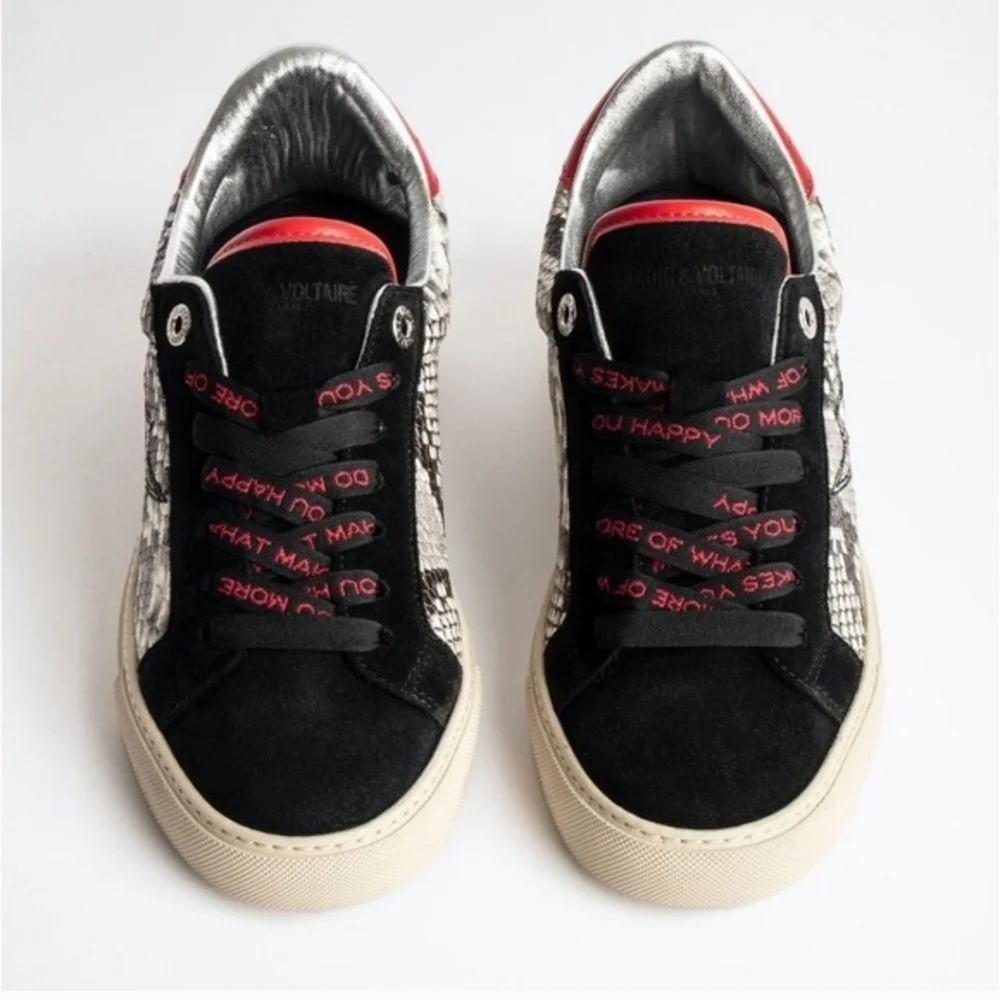 Zadig & Voltaire Women's Wild Low Top Snake Embossed Leather Sneakers Size 9